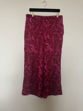 Free People Floral & Moon Print Maxi Skirt - Magenta Pink